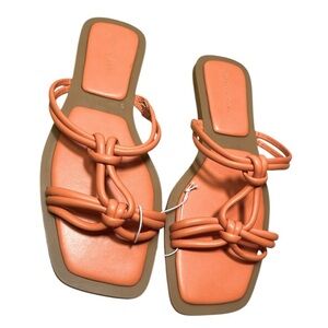 New Azalea Wang Orange Coral Sandals